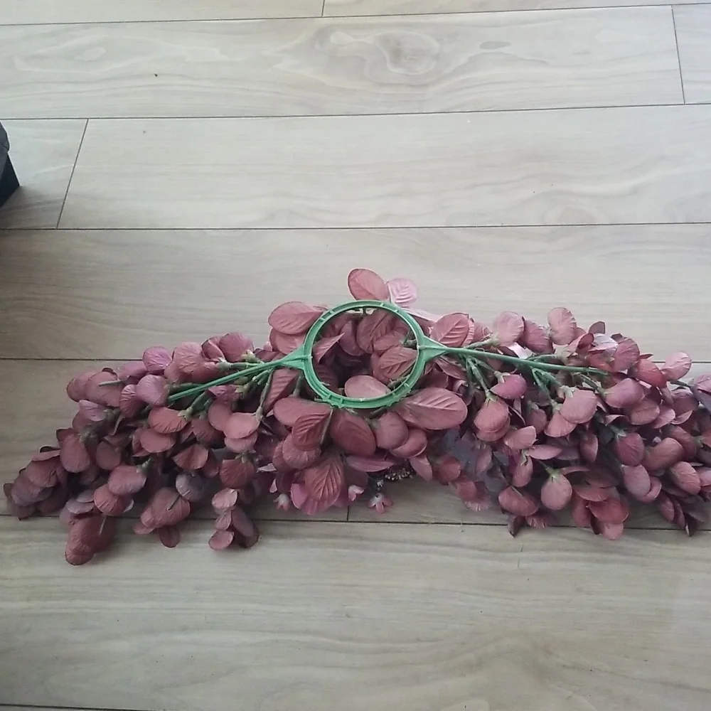 Gorgeous Burgundy Wine Colored Candle Holder Swag Centerpiece